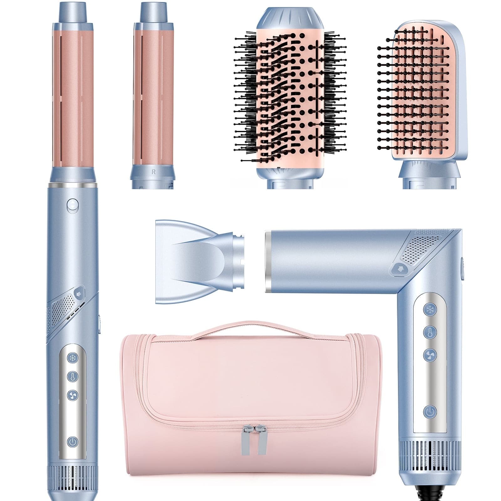 Walmart #ad :RACCOMB 5-in-1 Hair Styler, Hot Air Multi-Styler, Powerful Hair Dryer Brush For $88.99 (Reg $269.99)