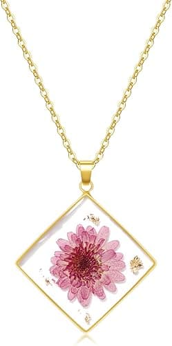 Amazon : Women’s Handmade Pressed Flower Necklace $5.99 (Reg $19) + Free prime shipping. #ad