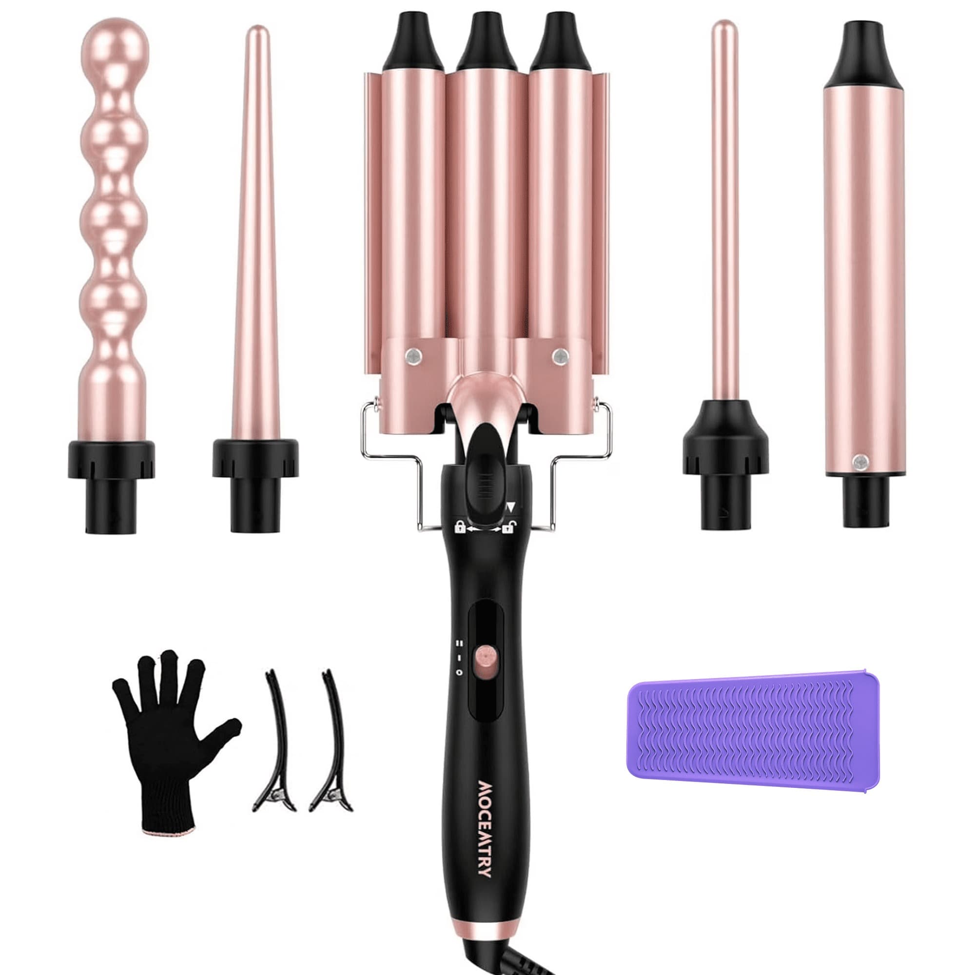 Walmart #ad :5 in 1 Curling Iron Set, Hair Curler Waver & Crimper Hair Iron For $39.99 (Reg $49.99)