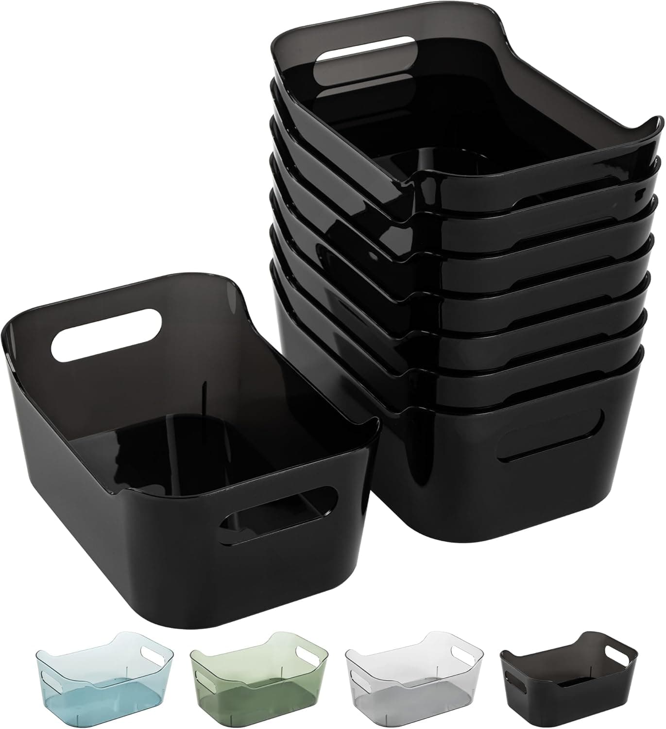 Amazon : Tiawudi 8 Pack Plastic Storage Bins $12.49 (Reg $25) + Free prime shipping. #ad