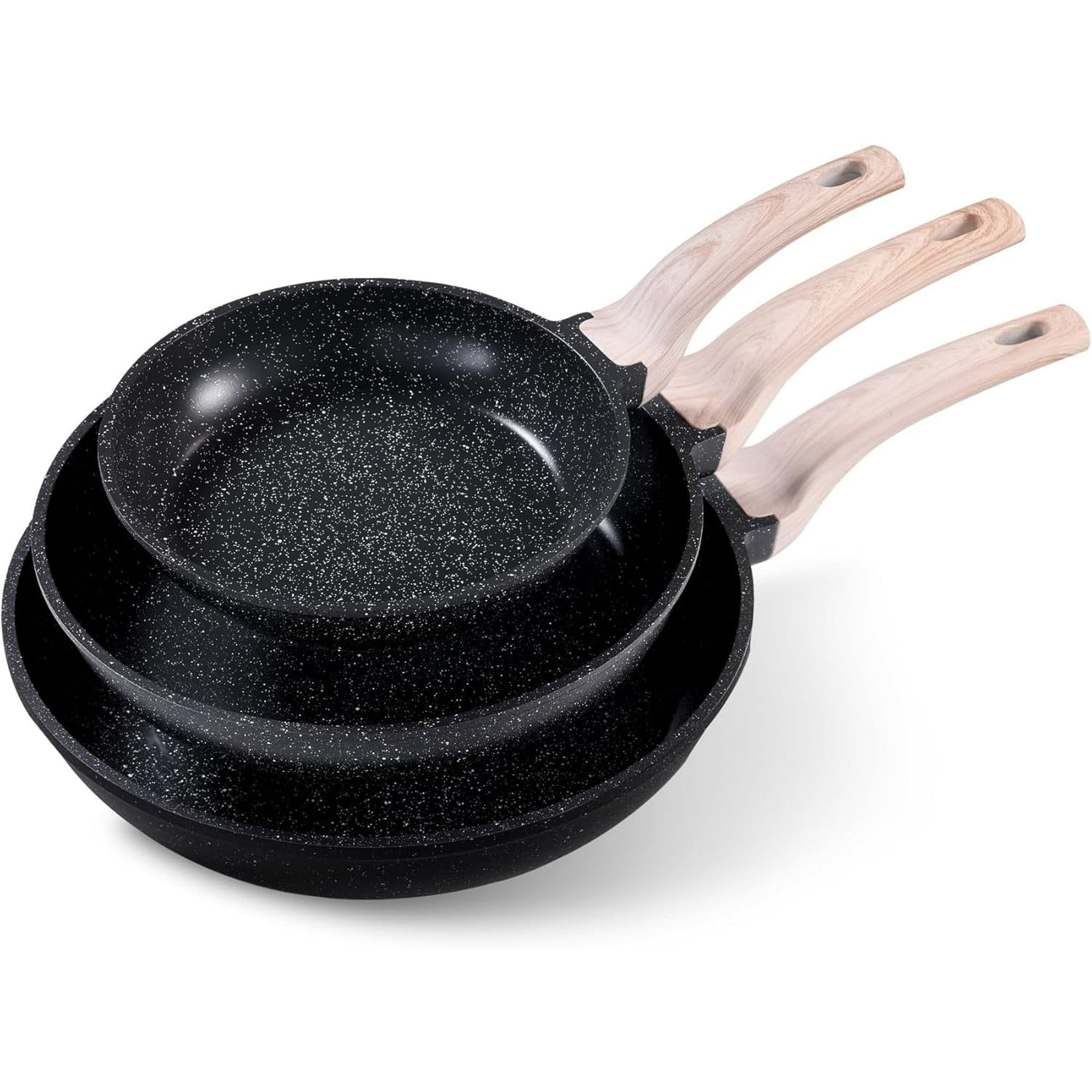Walmart #ad :Carote 3-PCS Nonstick Non Stick Pan, Easy Cleaning Cooking Pans For $44.99 (Reg $69.99)