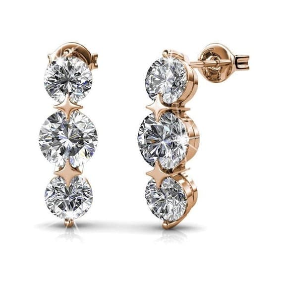Walmart #ad :Cate &amp; Chloe Ellie 18k Rose Gold Plated Drop Earrings For $17.99 (Reg $132)