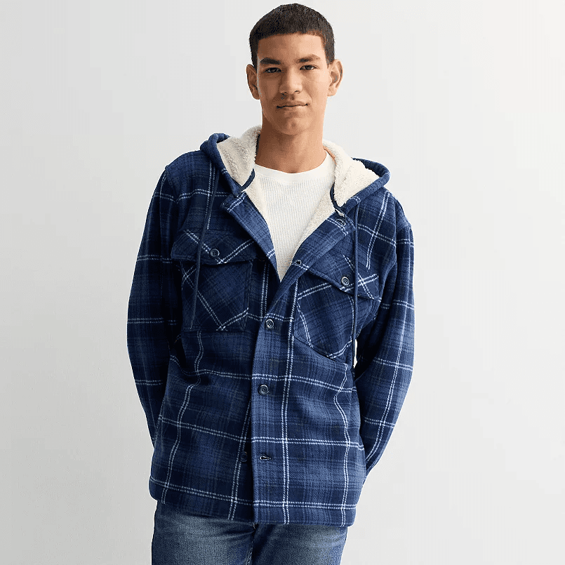 Kohl’s #ad:Men’s Trinity Coast Hooded Polar Fleece Shacket $19.11 (was $49.99) + store pickup.