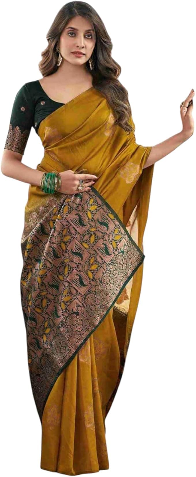Amazon : Women’s Kanjivaram Banarasi Art Silk Saree $49.99 + Free shipping. #ad