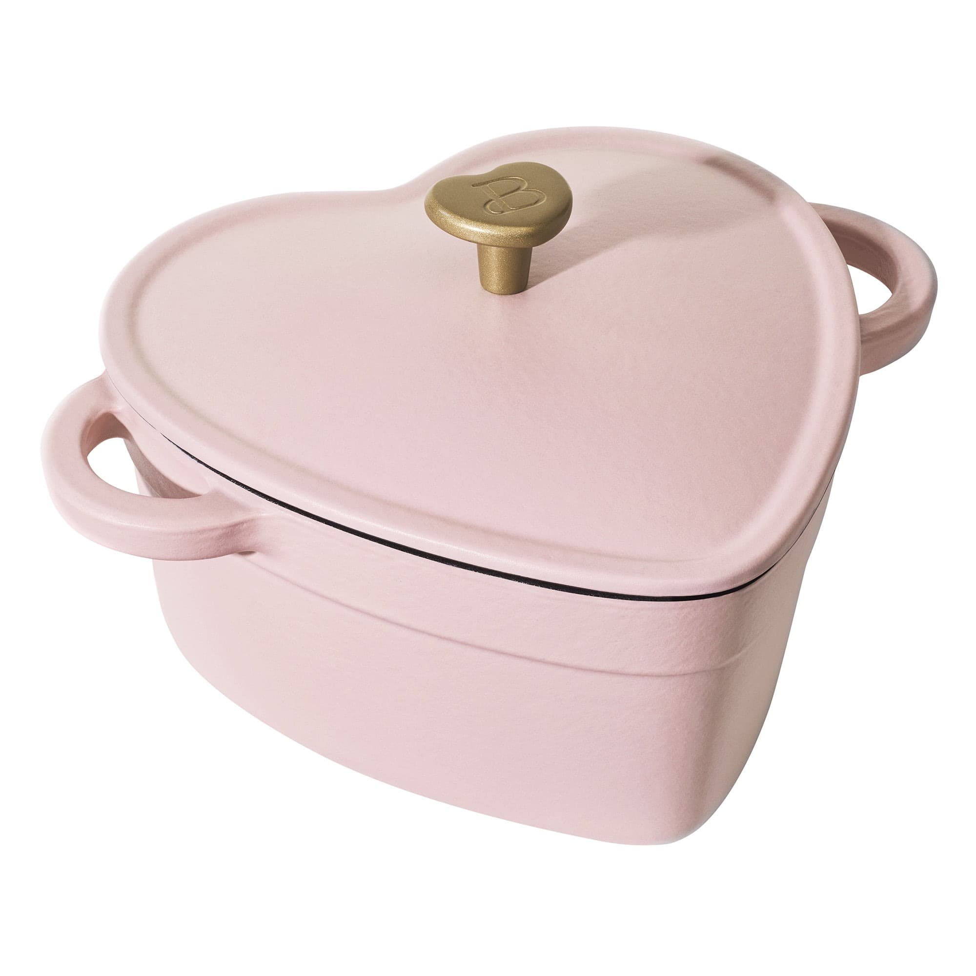 Walmart #ad :Beautiful 2QT Cast Iron Heart Dutch Oven, Pink Champagne by Drew Barrymore For $39.97 (Reg $44.97)