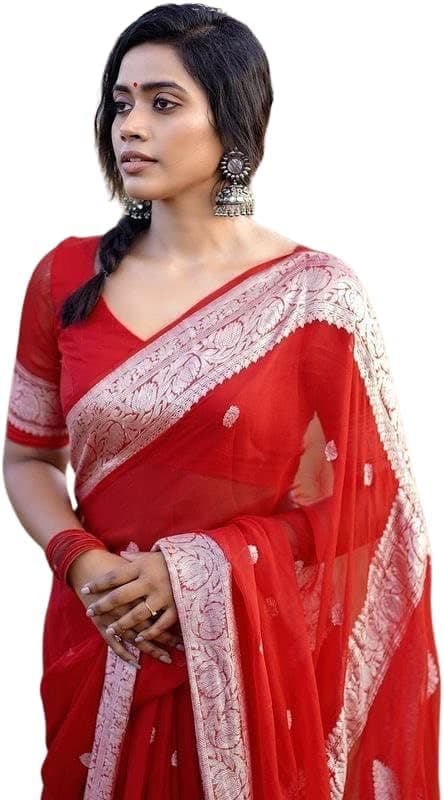 Amazon : Ladies Pure Cotton Soft Silk Kanjivaram Saree $23 + Free prime shipping. #ad