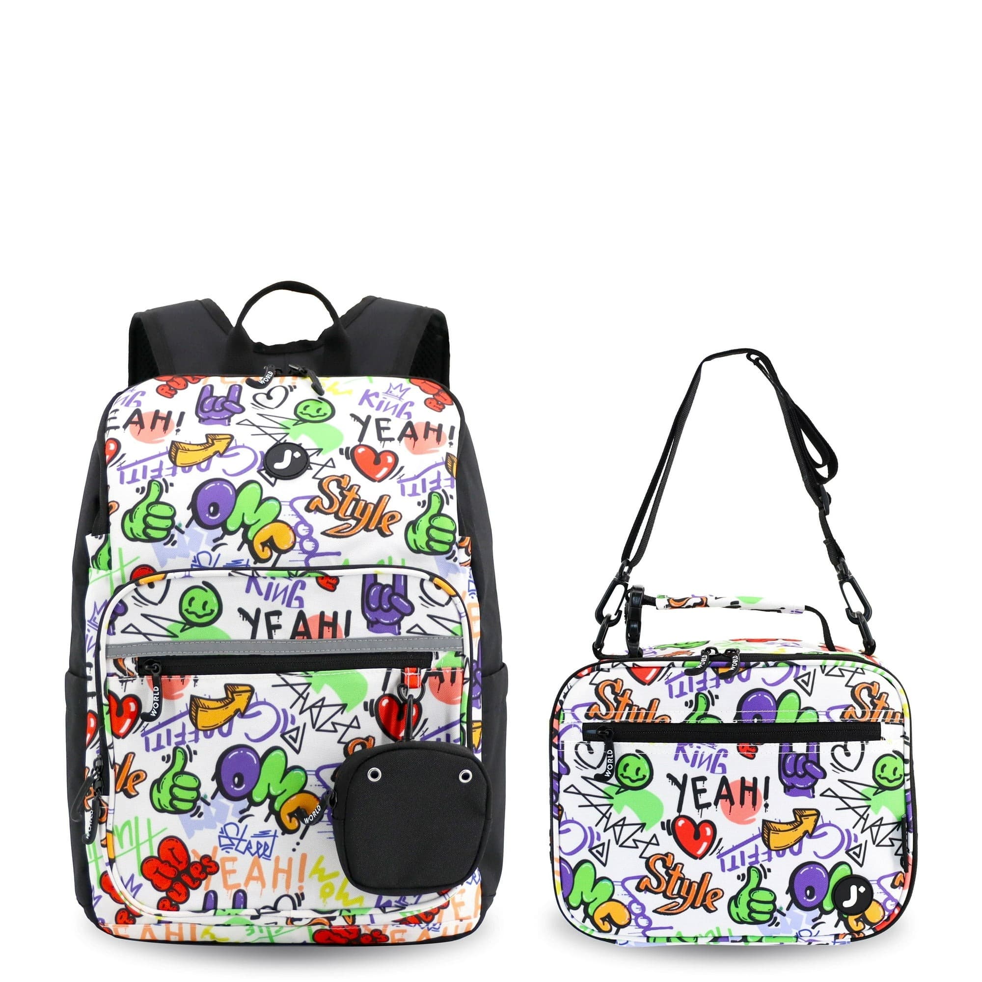 Walmart #ad : J World Boys And Girls Junior Backpack With Lunch Box For School, Street Art For $35.99 (Reg $39.99)