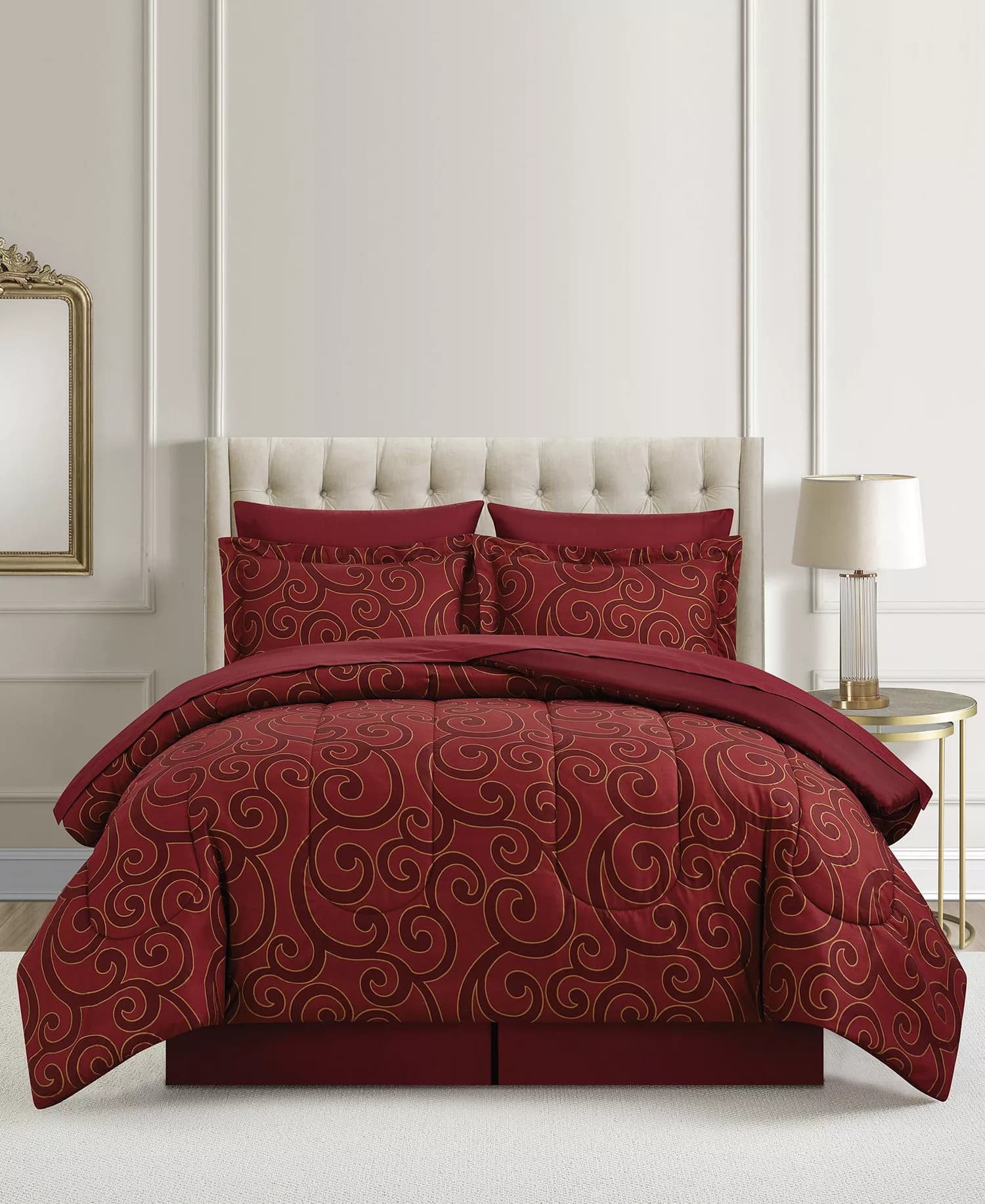 Macys #ad : Scroll Metallic 8-Pc. Comforter Sets for $29.93 (reg $100) + Free Shipping.