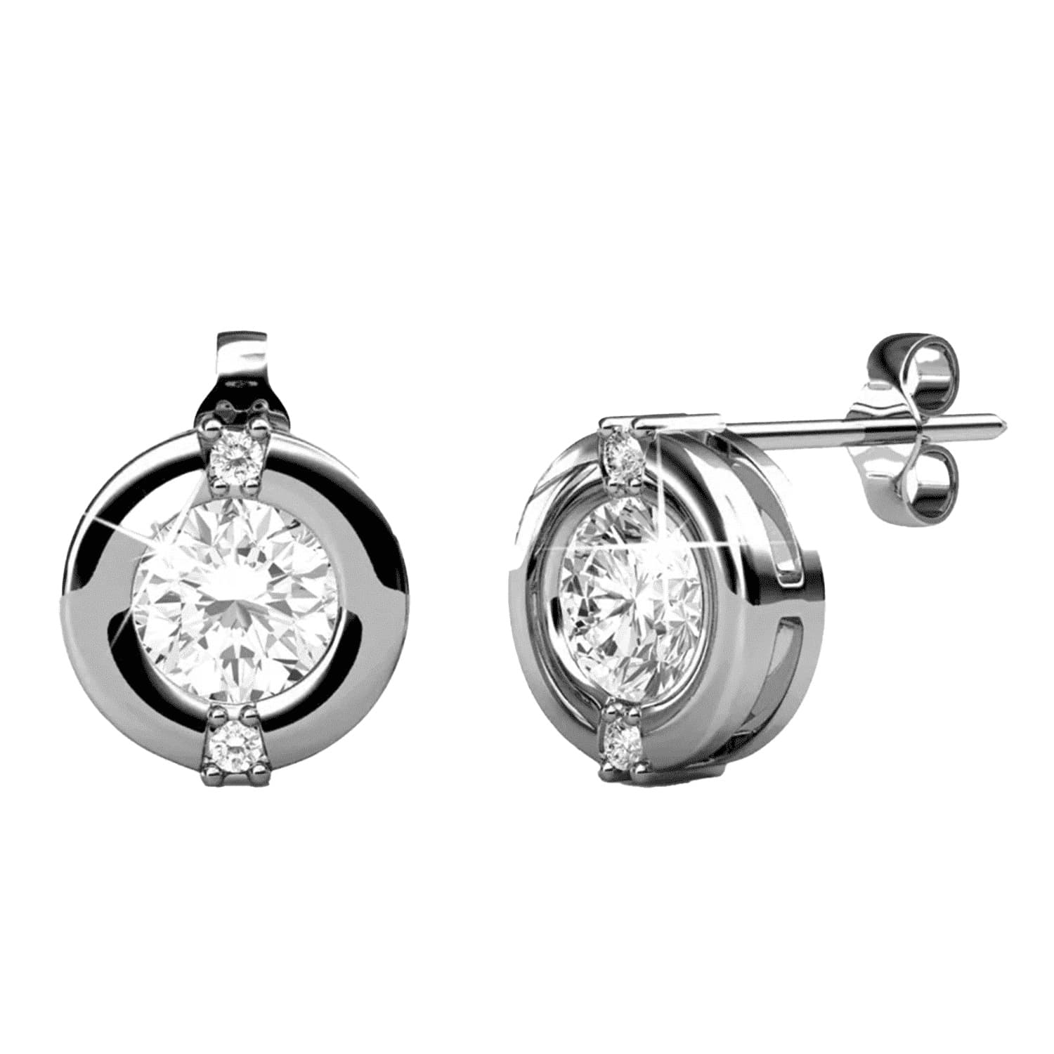 Walmart #ad :Cate &amp; Chloe Zara 18k White Gold Plated Stud Earrings For $17.99 (Reg $142)