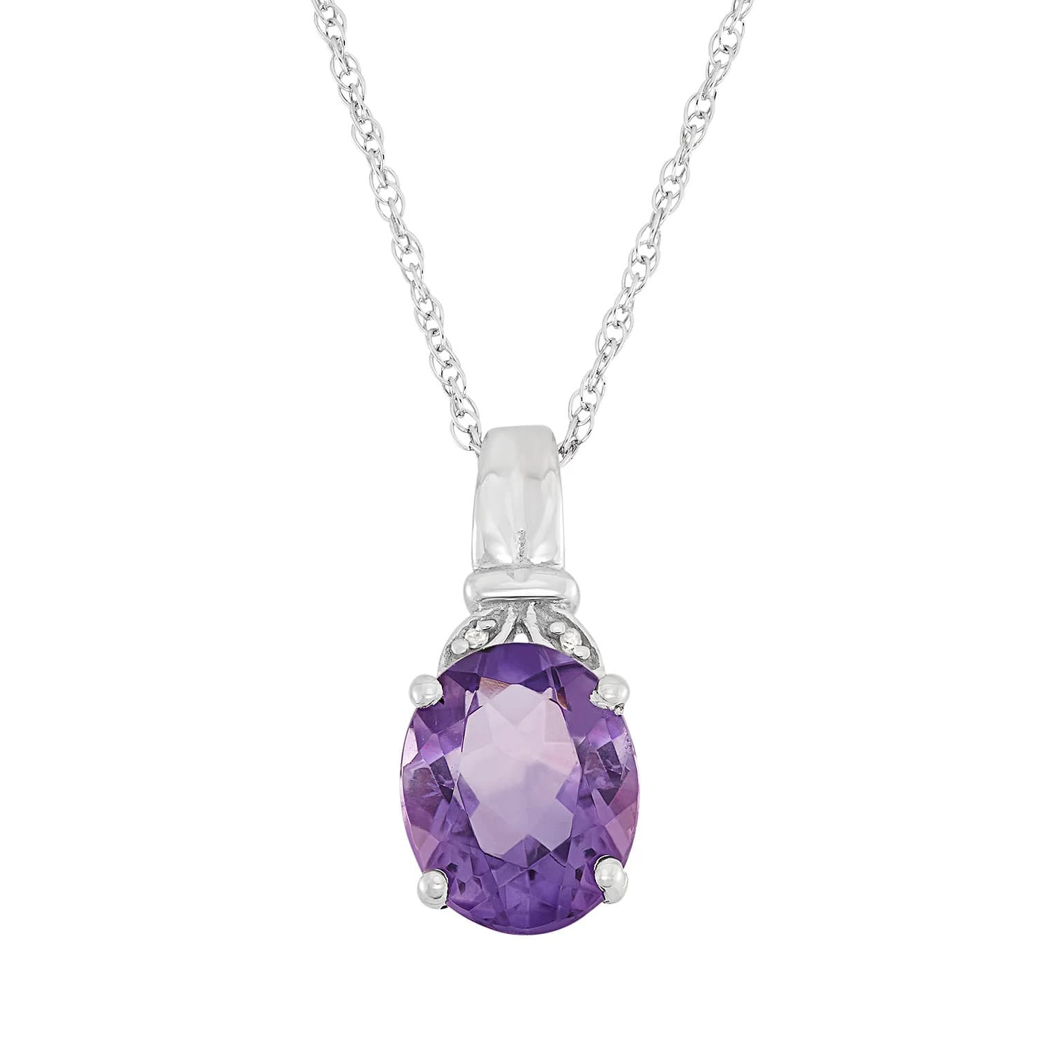 Kohls #ad : Jewelexcess Amethyst &amp; Diamond Accent Sterling Silver Pendant Necklace for $46 (Reg $200) + Free Pickup.