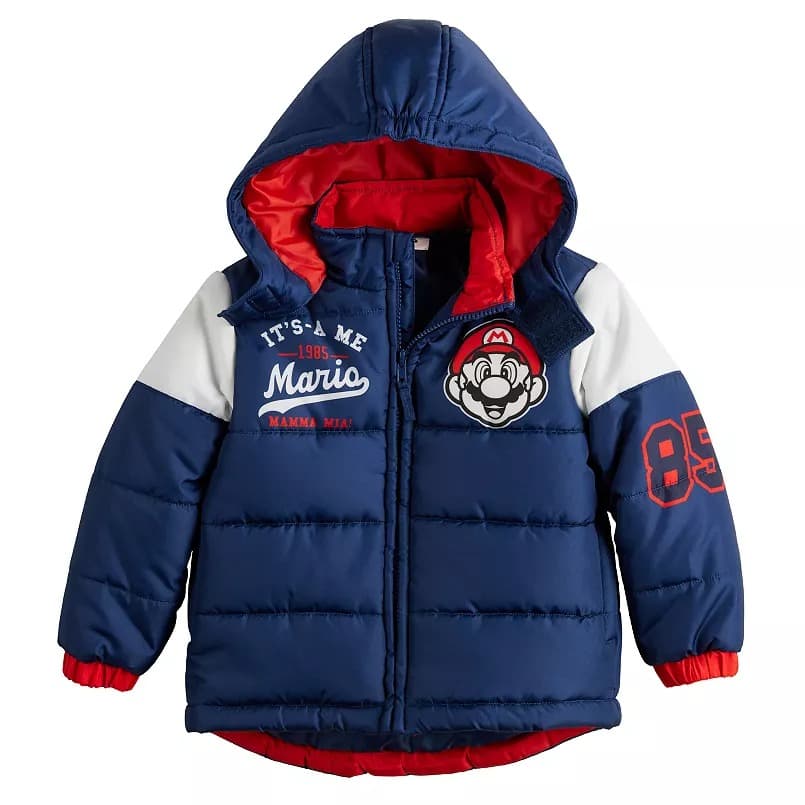 Kohls #ad : Toddler Boy Super Mario Puffer Jacket for $33.60 (Reg $80) + Free Pickup.