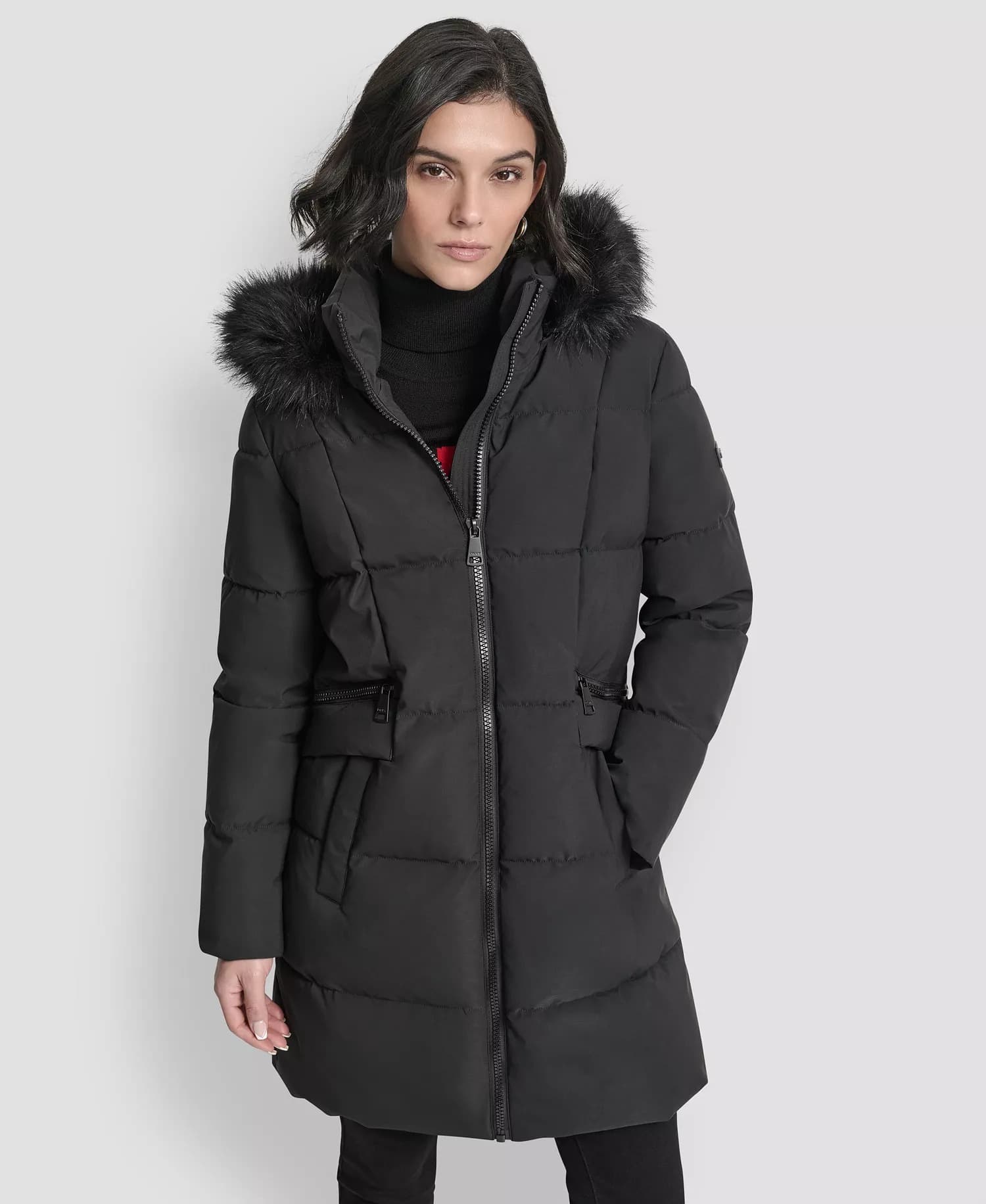 Macys #ad : DKNY Women’s Hooded Zipper Puffer Coat for $79.99 (reg $325) + Free Shipping.