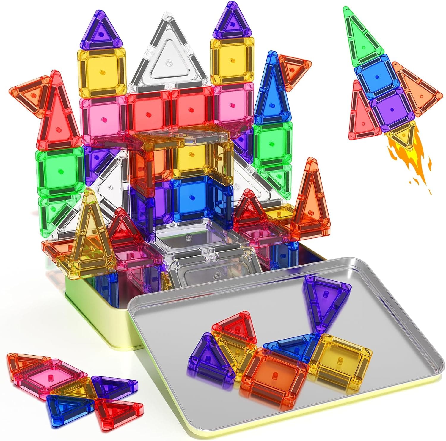 Amazon : 65PCS Mini Travel Magnetic Tiles with Case Set $11 (Reg $69) + Free prime shipping. #ad