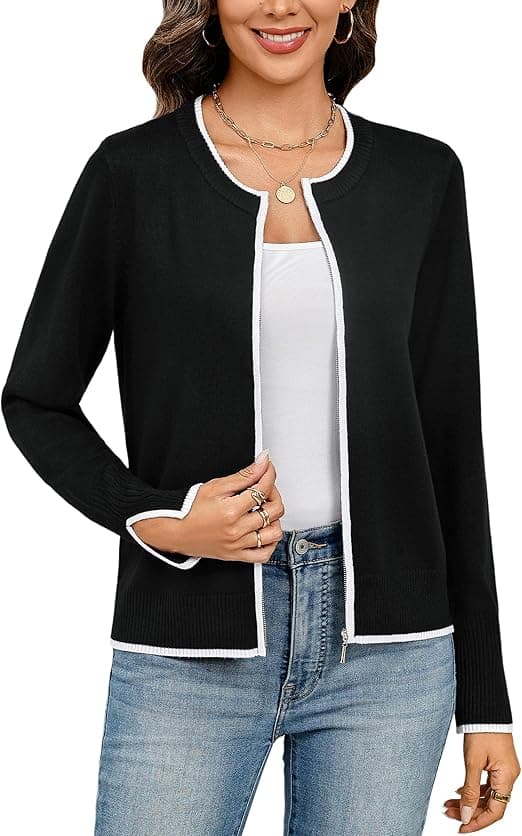 Amazon : Totatuit Womens Long Sleeve Knitted Zip Up Sweater $9 (Reg $22) + Free prime shipping. #ad