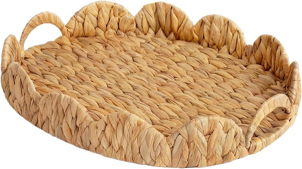 Amazon : StorageWorks Elliptical Wicker Scalloped Tray $16 (Reg $27) + Free prime shipping. #ad