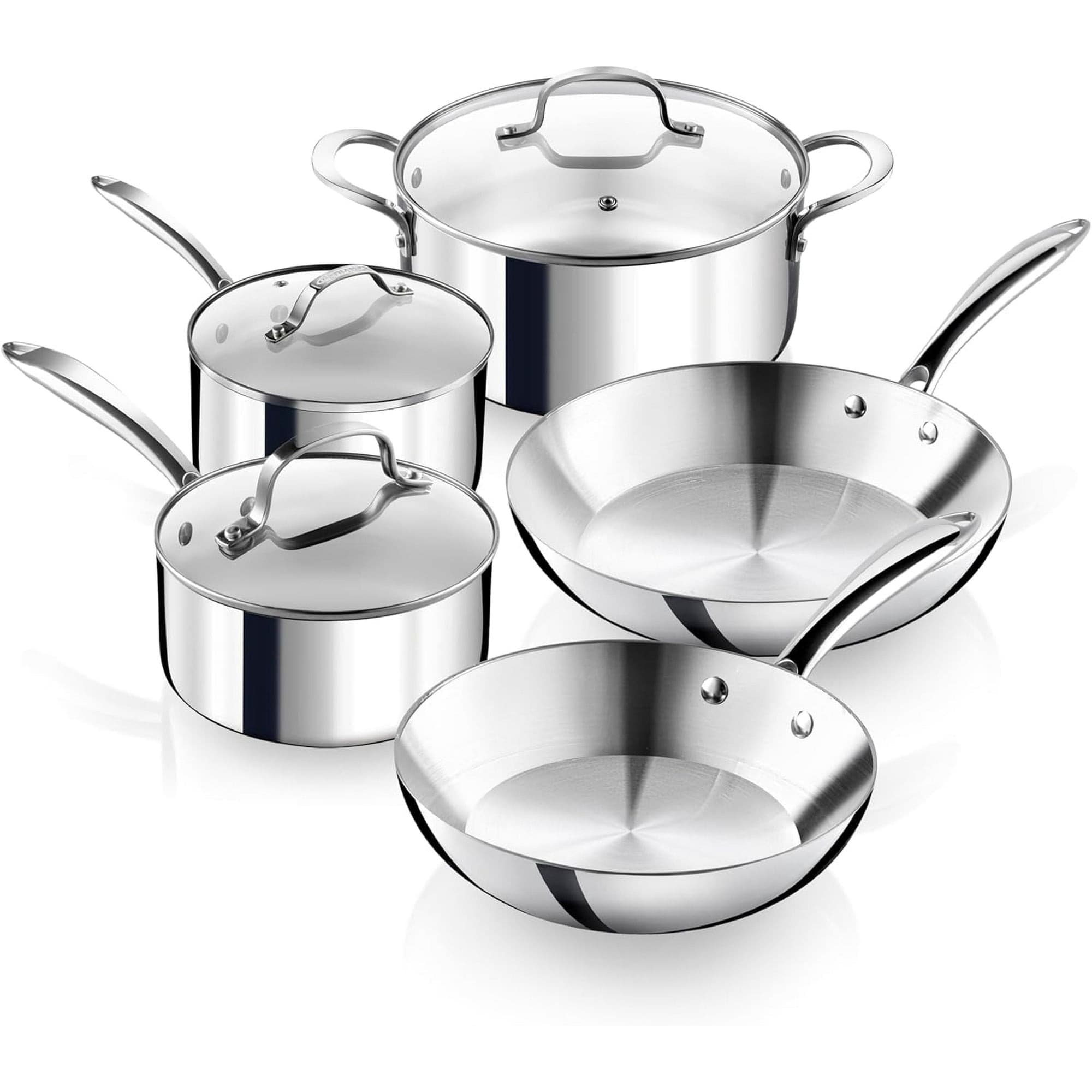 Walmart #ad :Gotham Steel 10 Pcs Stainless Steel Cookware Set, Pots and Pans Set For $89.99 (Reg $249.99)