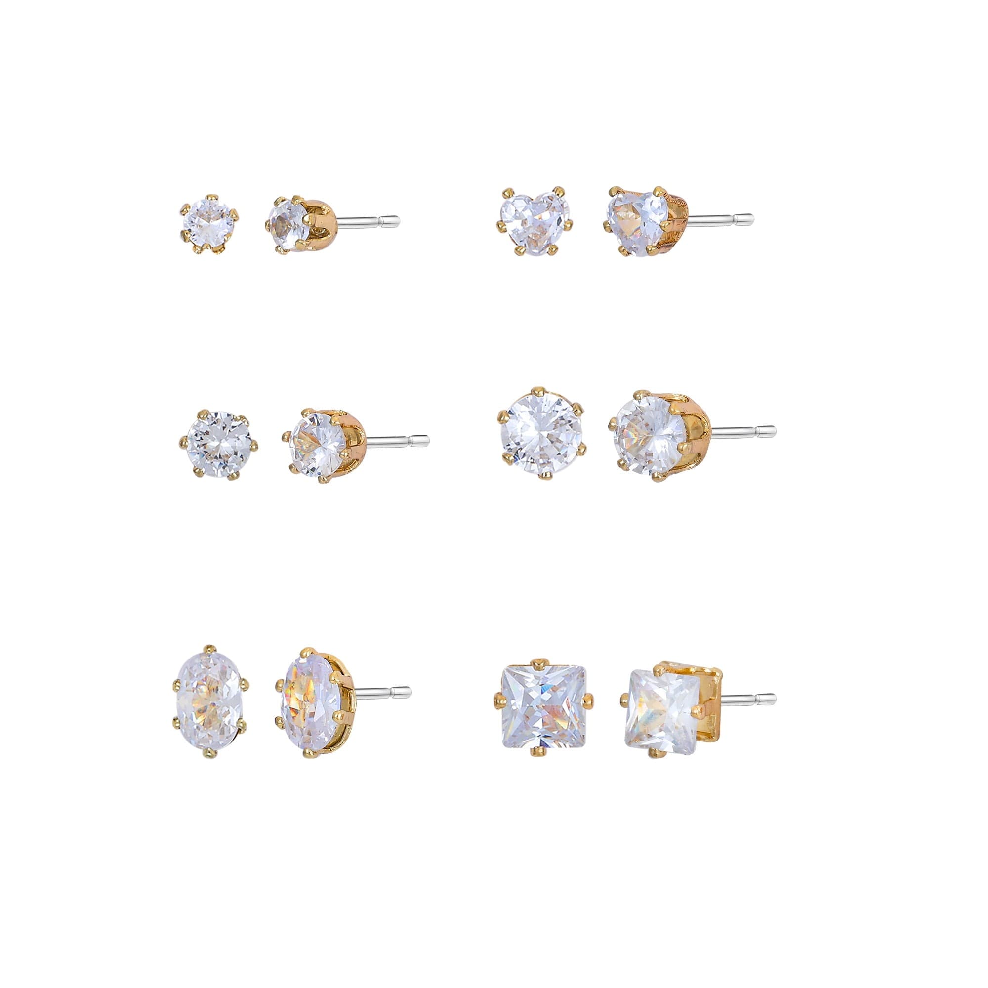 Walmart #ad :Time and Tru Women’s Jewelry Essentials Simulated Diamond Stud Earrings, 6-Pack For $4.88