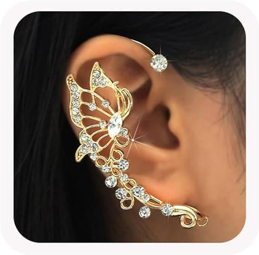 Amazon : 2Pcs Glitter Rhinestone Butterfly Ear Cuff $4 (Reg $10) + Free prime shipping. #ad