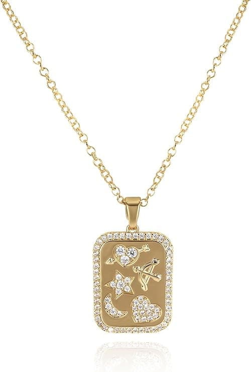 Amazon : Gold Pendant Necklace Flower Rudder Compass Necklace for Women $5 (Reg $10) + Free prime shipping. #ad