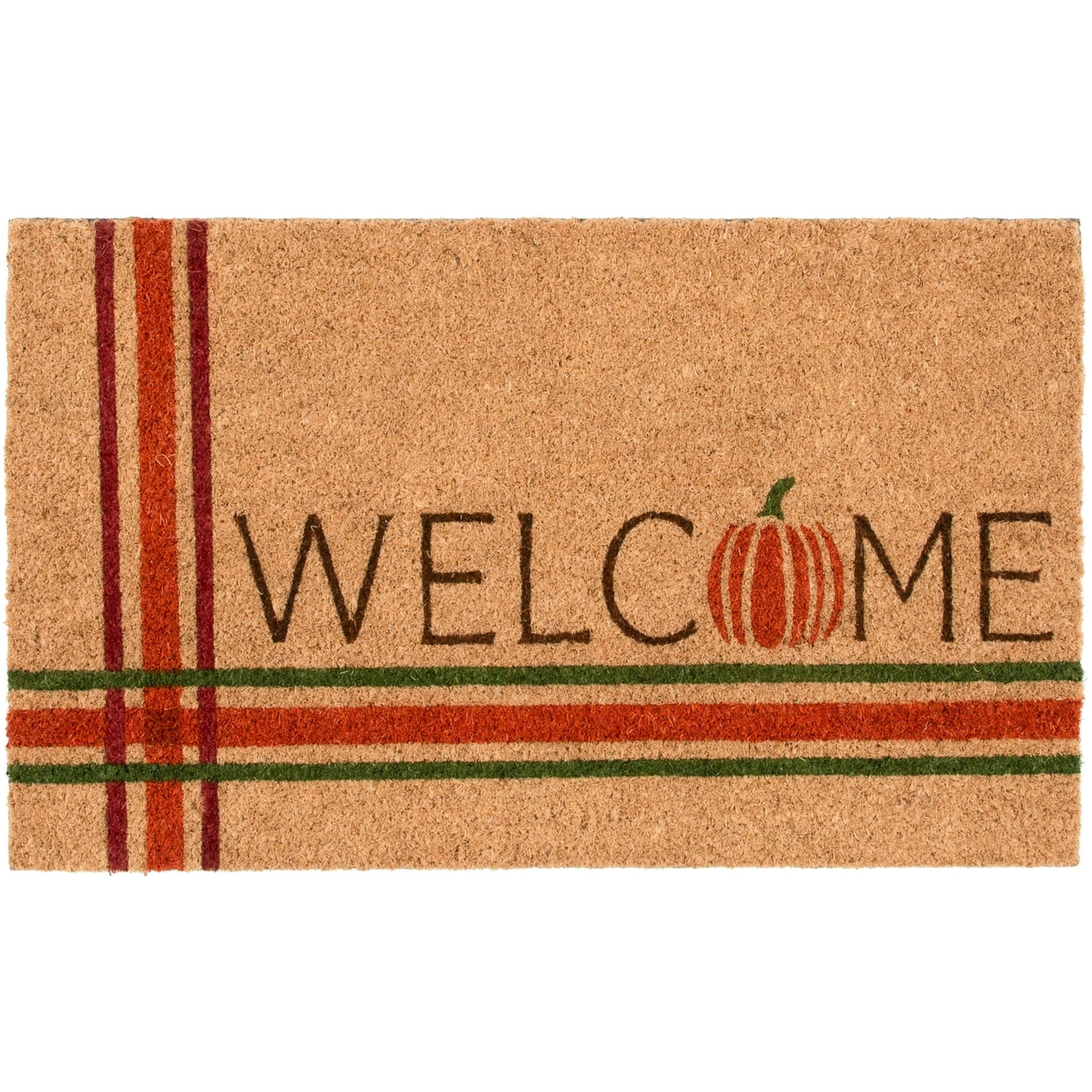 Walmart #ad :Way To Celebrate Plaid Pumpkin Welcome Coir Outdoor Mat, 18″x30″ For $3.74 (Reg $9.98)