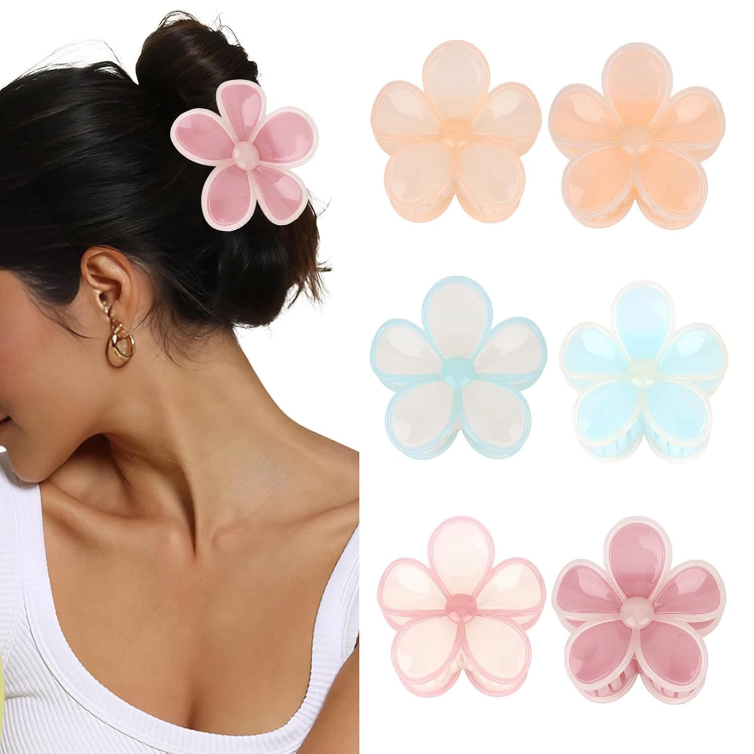 Amazon : 6Pcs Flower Claw Clips Jaw Clip for Hair $4.19 (Reg $6) + Free prime shipping. #ad