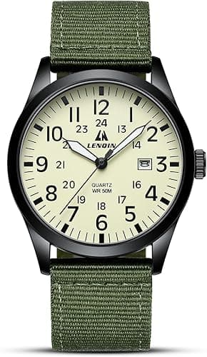 Amazon : LN Lenqin Mens Military Sport Nylon Strap Analog Quartz Watch for $9.99 + Free prime shipping. #ad