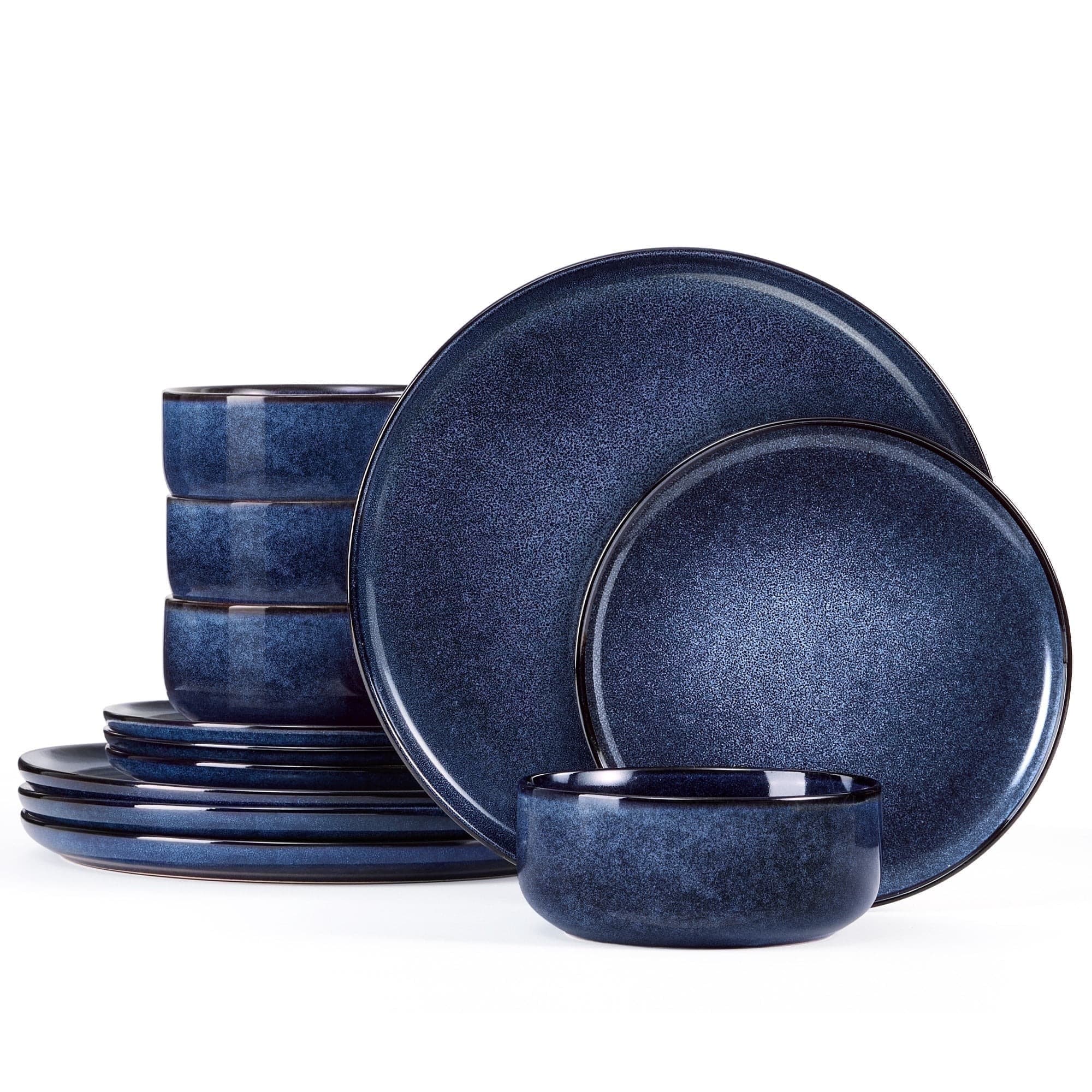Walmart #ad :Onader 12 Piece Stoneware Dinnerware Sets, Plates and Bowls Dish Set for 4 For $49.99 (Reg $82.99)