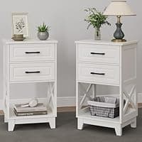 Amazon :2-Piece 30″ Tall Nightstand Side Table w/ 2 Drawers & Open Shelf $90.09 (Reg $170) + Free shipping. #ad