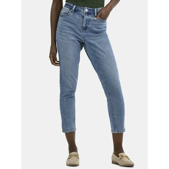 Walmart #ad :Time and Tru Women’s High Rise Mom Jeans, 27″ Inseam, Sizes 0-20 For $9.48 (Reg $23.98)