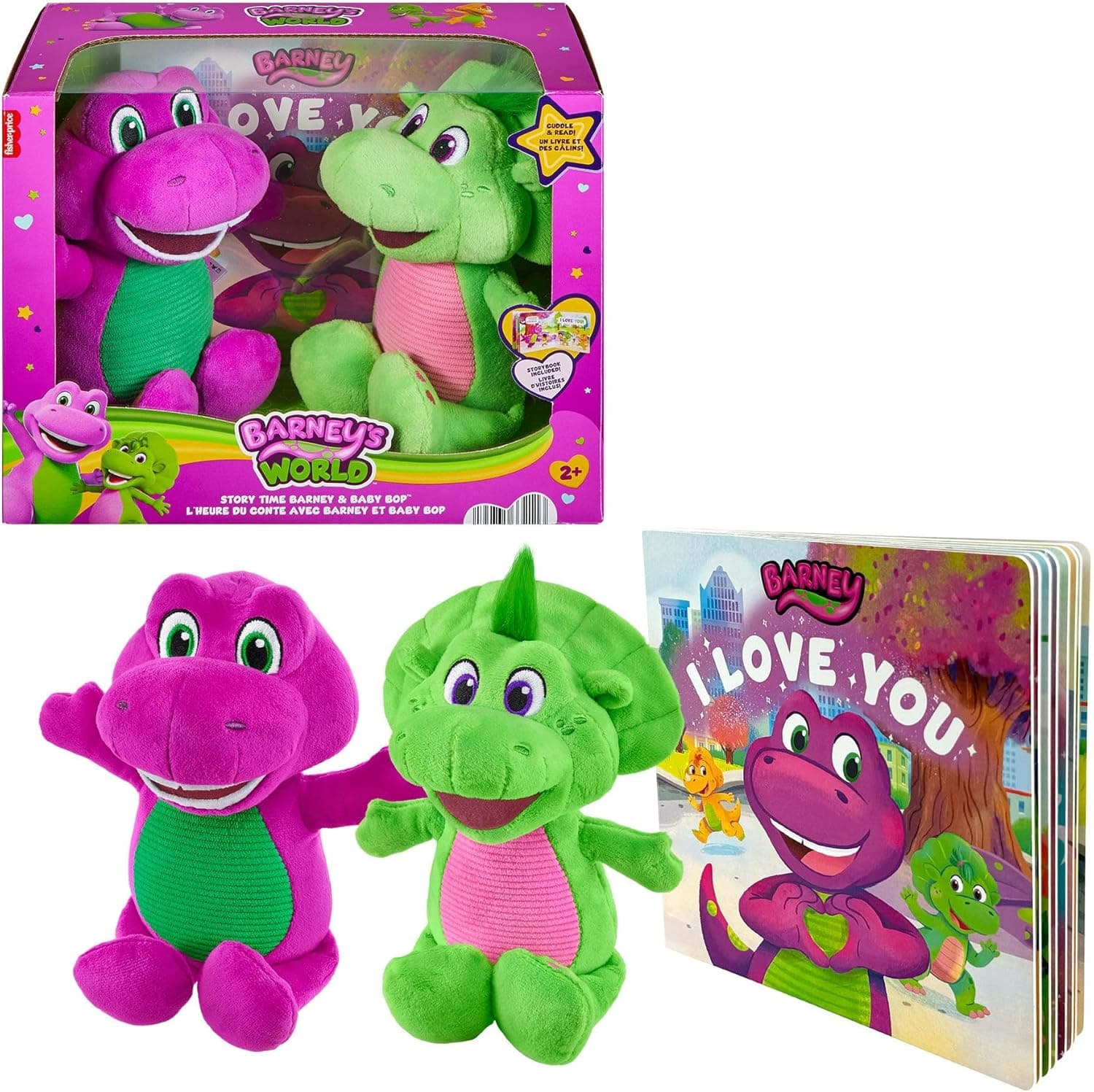 Amazon : Fisher-Price 9-in Barney & Baby Bop Plushes with Story Book $14.96 (Reg $18) + Free prime shipping. #ad