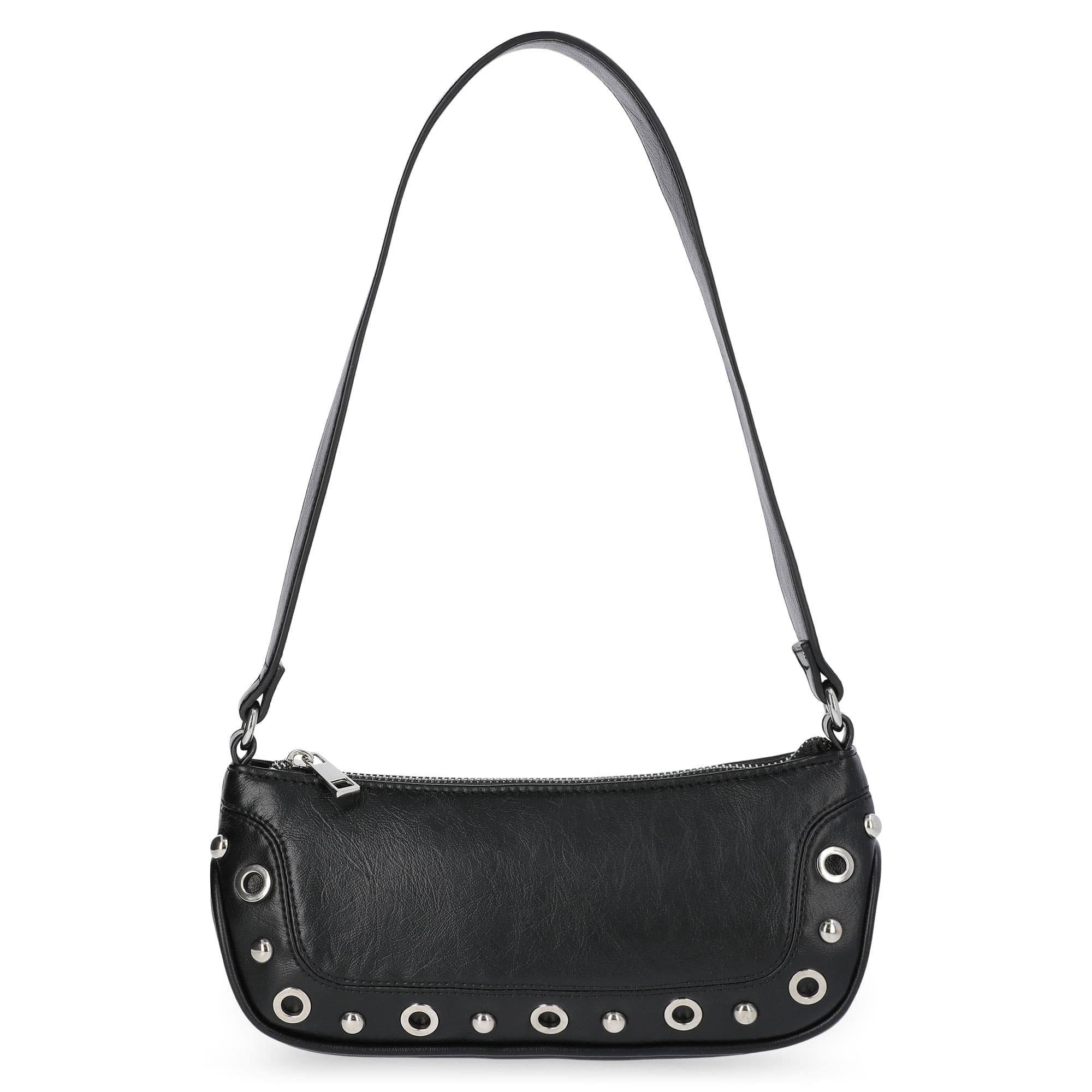 Walmart #ad :No Boundaries Women’s Faux Leather Moto Shoulder Bag, Black For $18.97