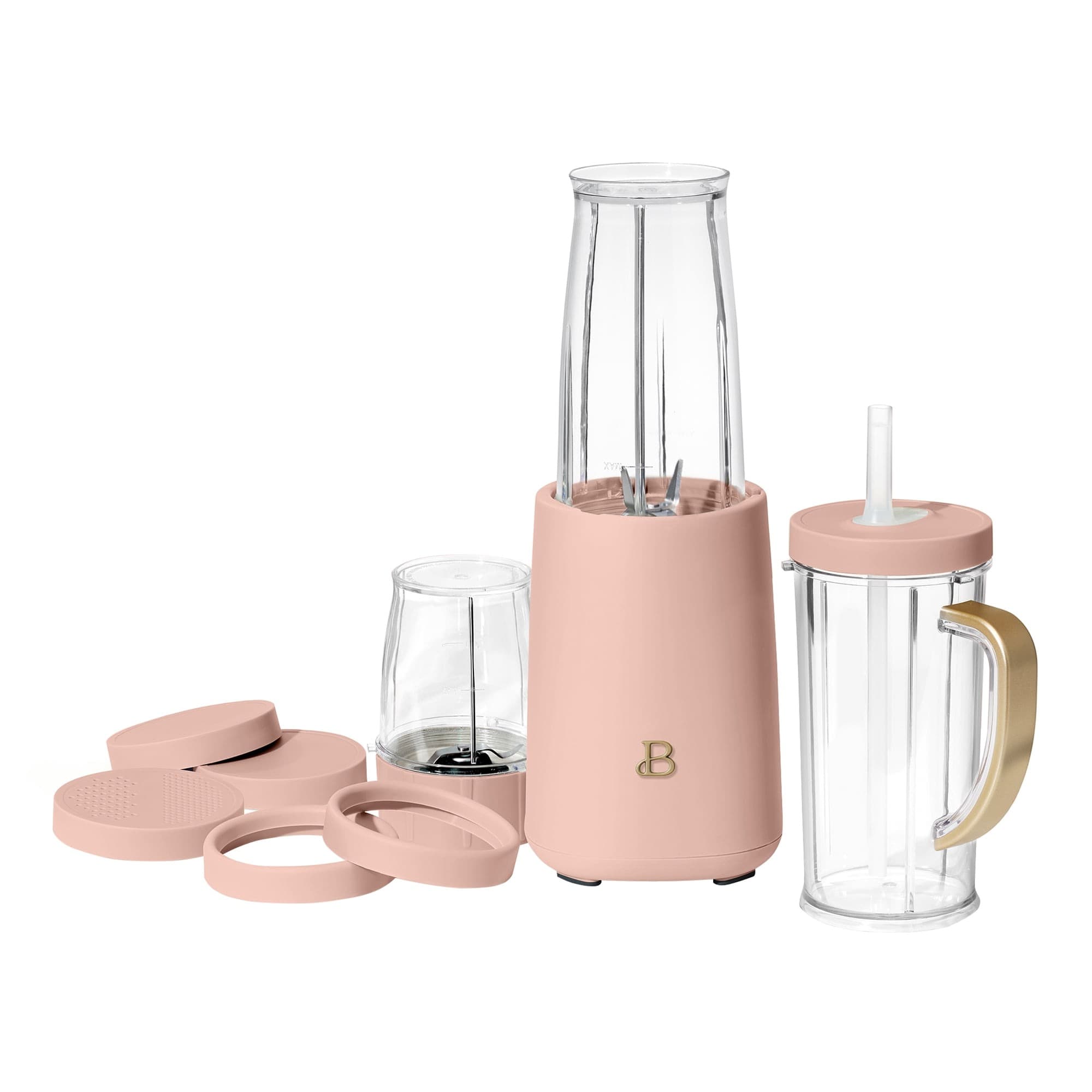 Walmart #ad :Beautiful Personal Blender Set with 12 Pieces, 240 W, Rose by Drew Barrymore For $37.64