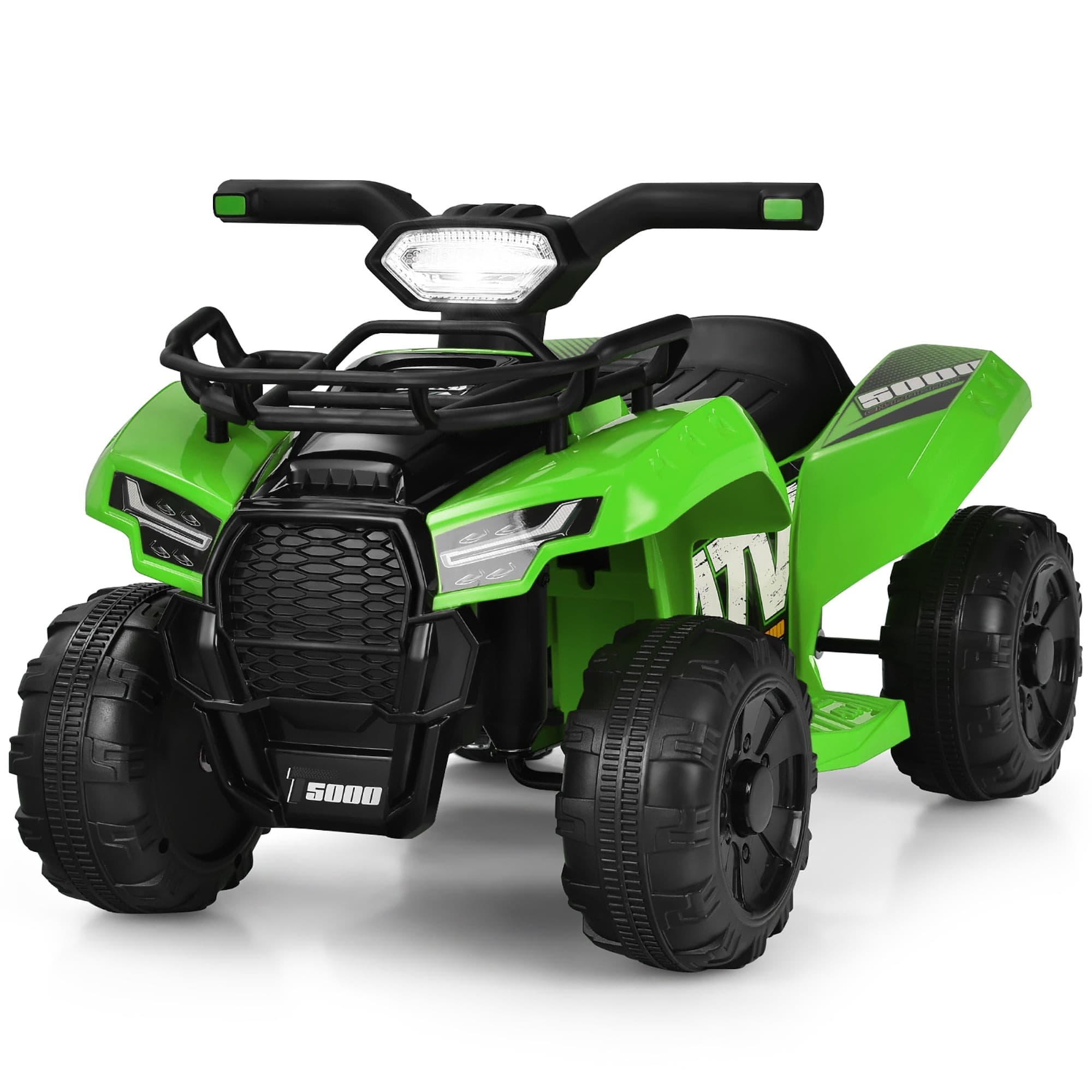 Walmart #ad :Costway 6V Kids ATV Quad Electric Ride On Car Toy Toddler with LED Light MP3 Green For $74.99 (Reg $119)