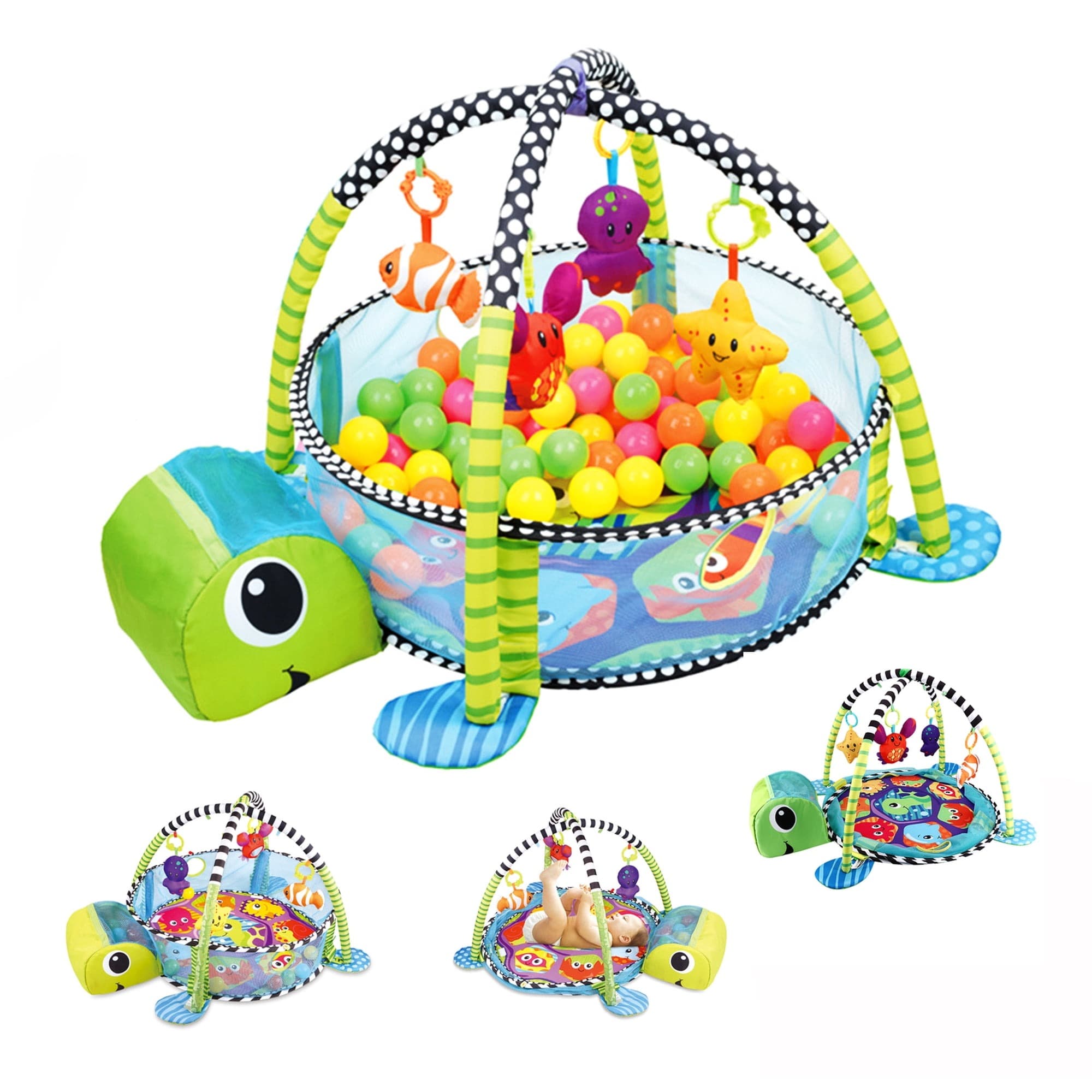 Walmart #ad :Cochildor Baby Play Gym Mat, 4 in 1 Turtle Tummy Time Activity Mat for Babies For $35.68 (Reg $69.99)