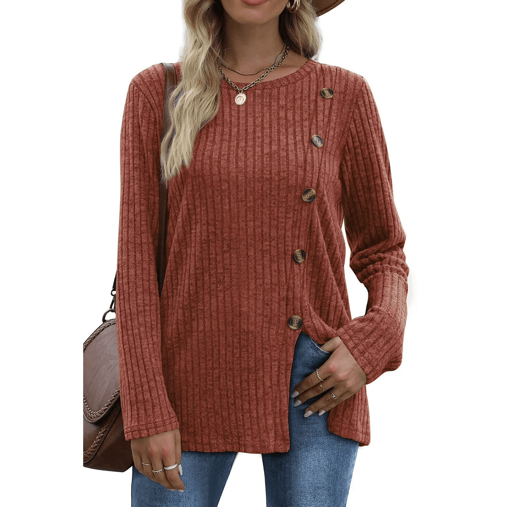 Walmart #ad:Fantaslook Blouses for Women Long Sleeve Crew Neck Tunic Tops $10.99 (was $28.48) + store pickup.