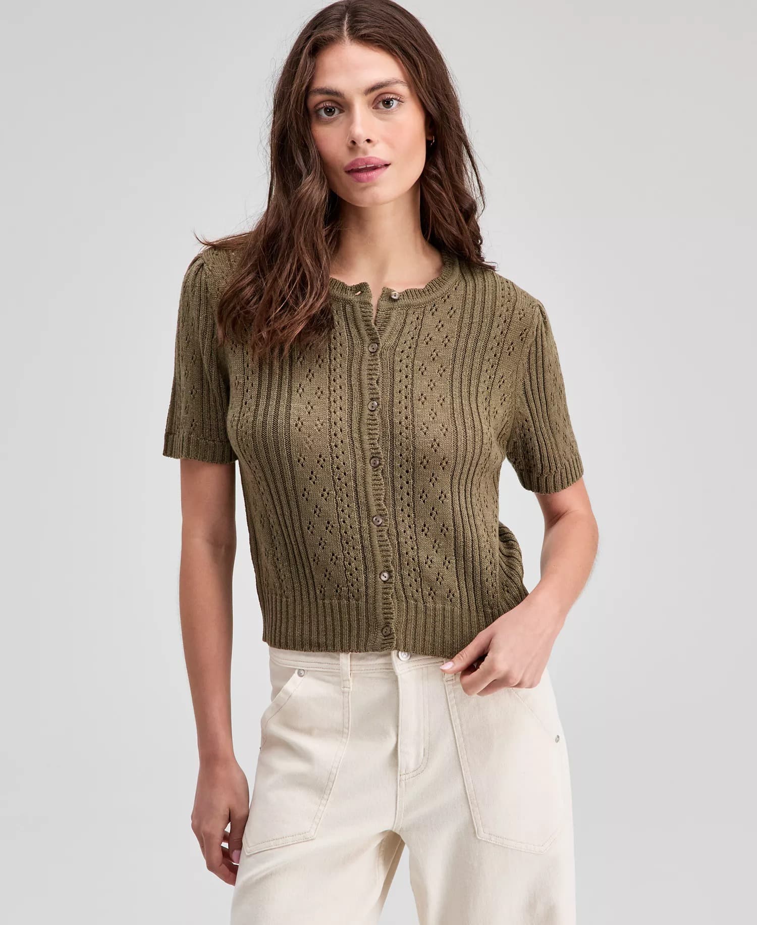 Macys #ad : And Now This Women’s Short-Sleeve Pointelle Cardigan for $26.70 (reg $44.50) + Free pickup.