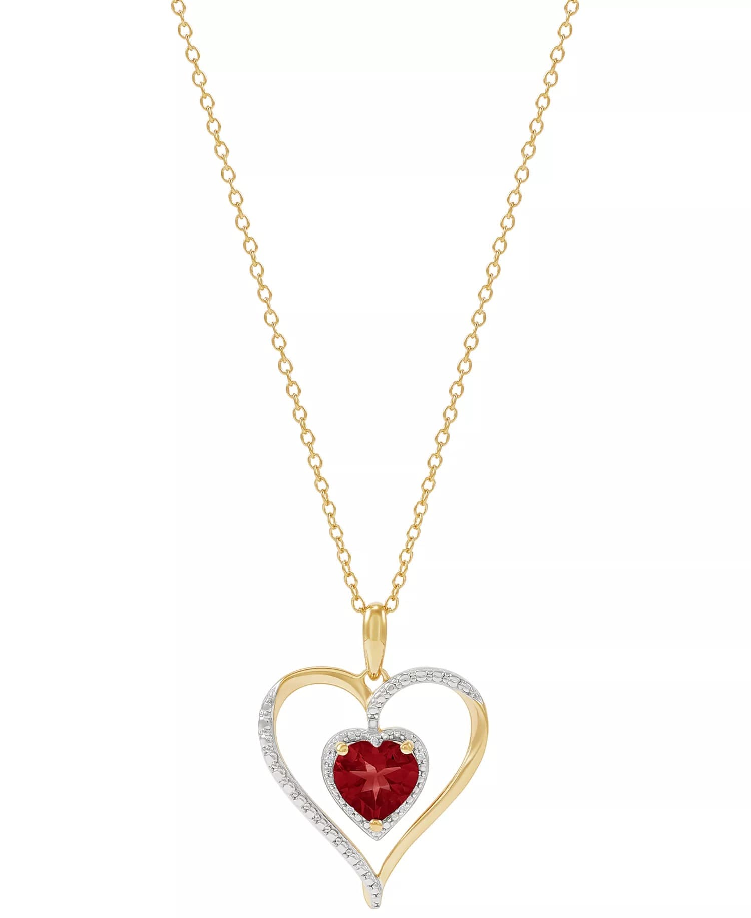 Macys #ad : Birthstone Heart 18″ Pendant Necklace in 14k Gold-Plated Silver for $90 (reg $300) + Free Shipping.