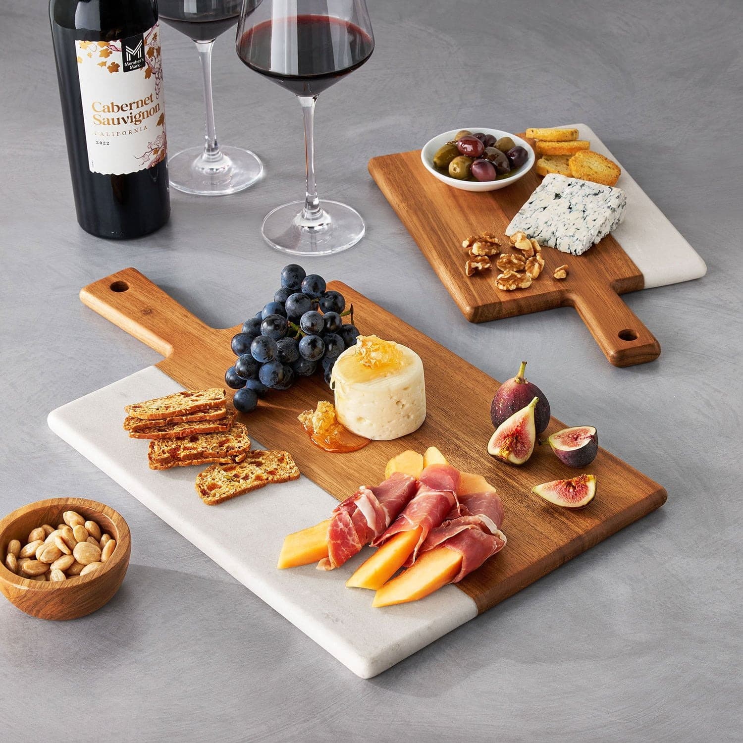 Sam’s Club #ad: Member’s Mark Marble & Acacia Wood Charcuterie Boards, Set of 2 for $19.98 (Reg $29.98) + Free Shipping.