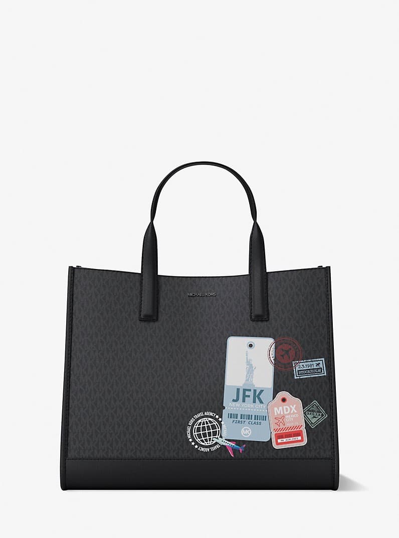 Michael Kors #Ad : Cooper Medium Embellished Signature Logo Tote Bag $159.20 (Reg $458) + Free Shipping.