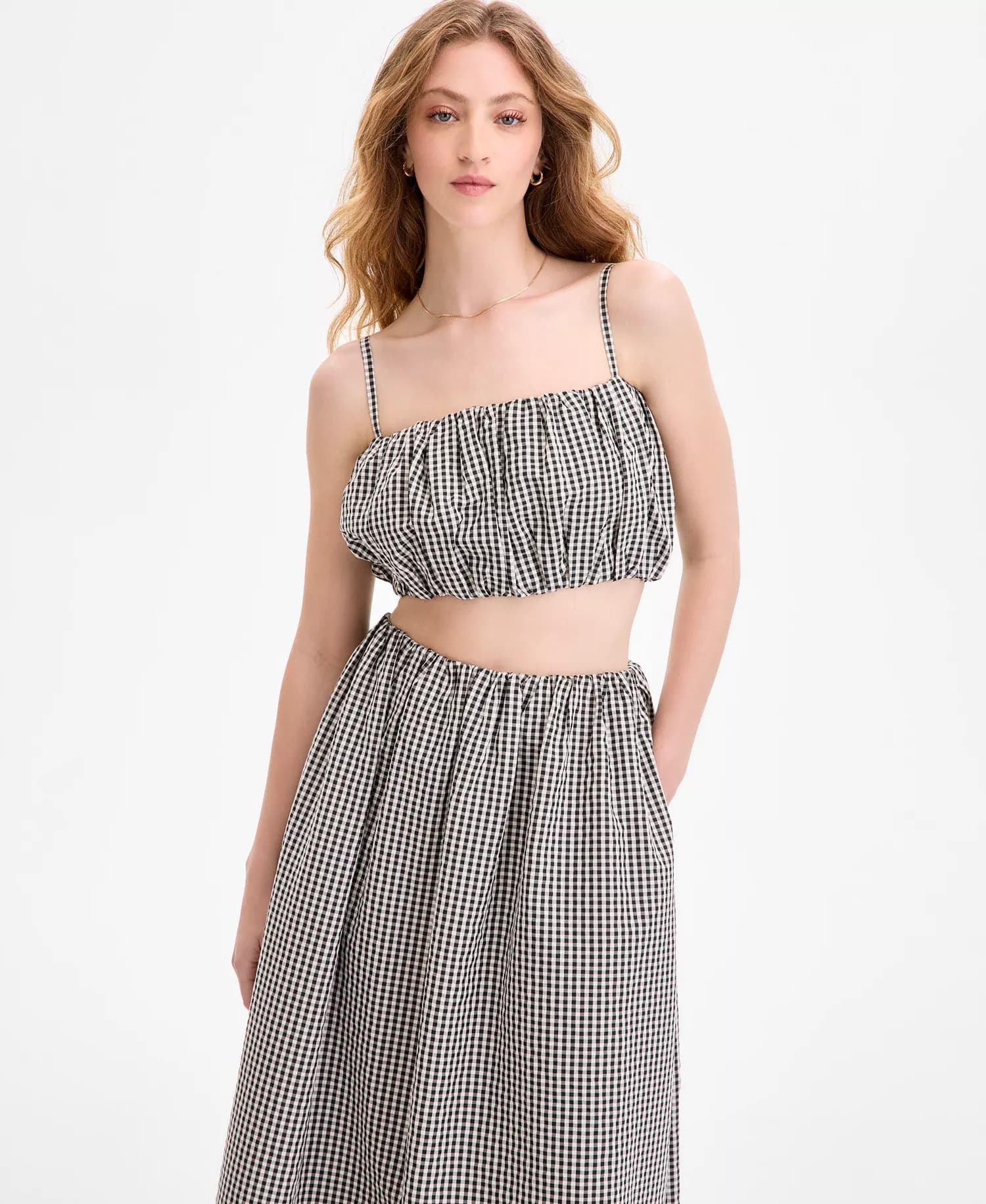 Macys #ad : French Connection Women’s Gingham Crop Top for $13.56 (reg $68) + Free pickup.